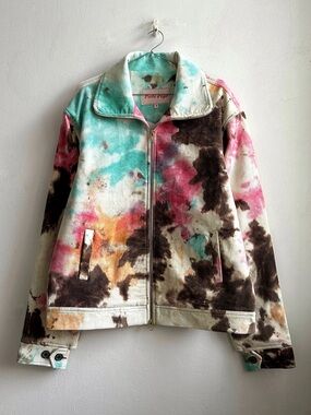 Perte d’ego Hand-Dyed Tie Dye Corduroy Zip Jacket Size M